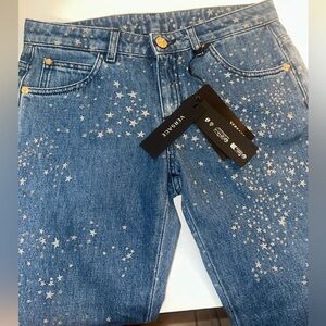 Versace KIDS Blue Star-Patterned Flare DENIM Jeans size 12A NWT